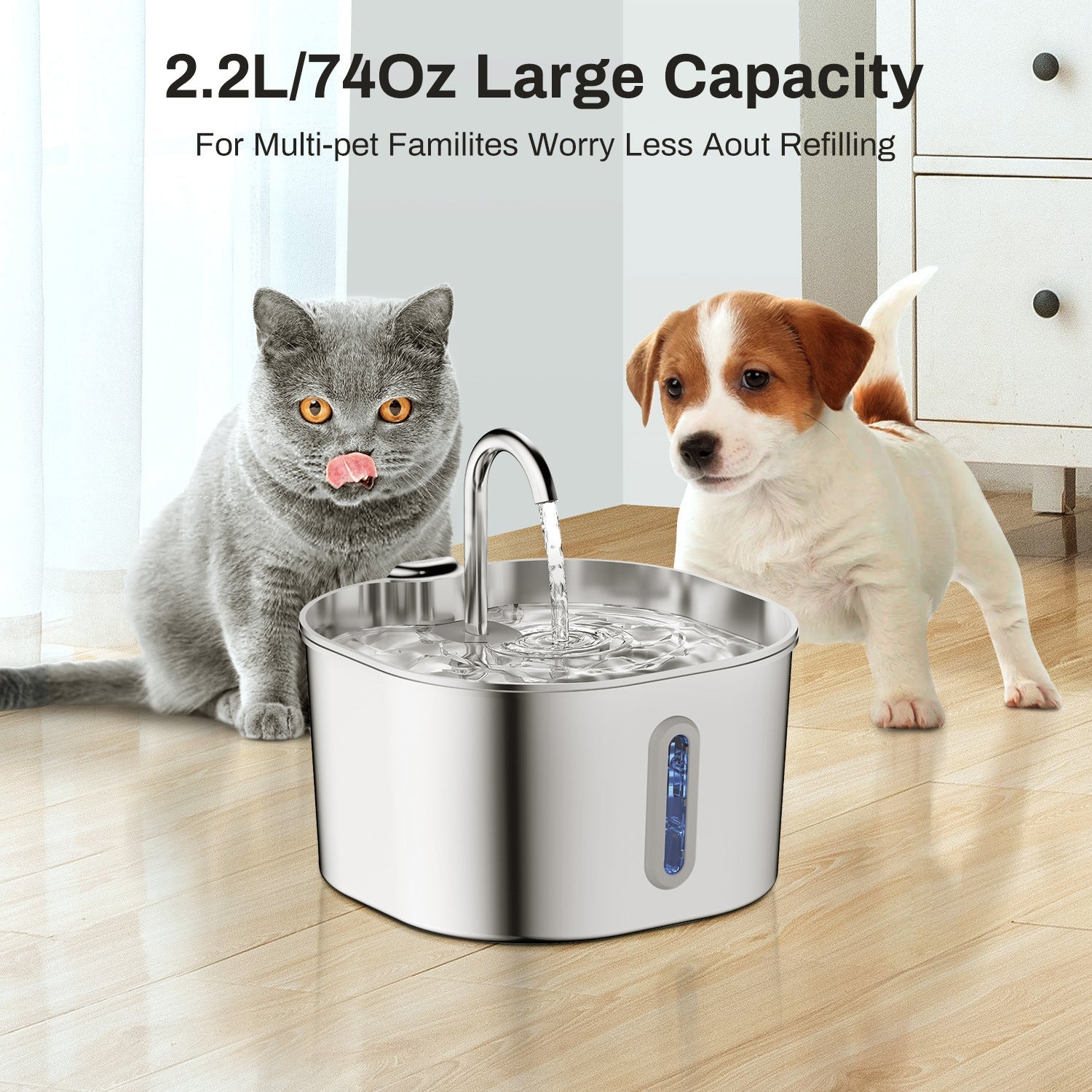 Stainless Steel Smart Pet Water Dispenser: Lasting Hydration Solution