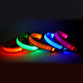 Collar luminiscente LED de nailon para perro, seguridad nocturna, brillante en la oscuridad, para perro y gato, correa ajustable para mascotas